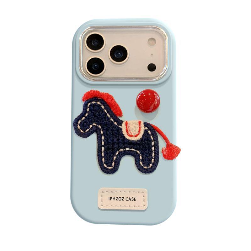 Apple 17 Pro Max & 16 Plus Cute Horse Case - Loose Woven Design