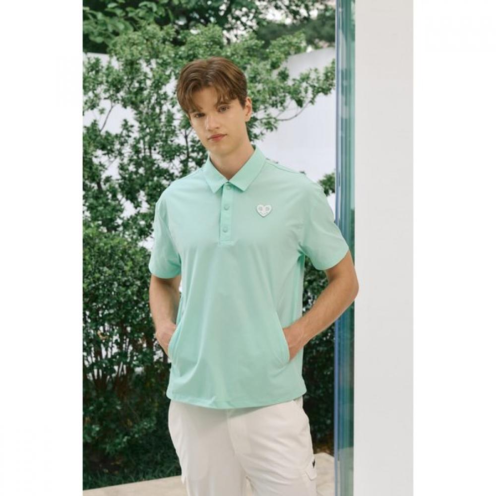 Goxo Smile Heart Pocket Shirt Mint XXL(110)