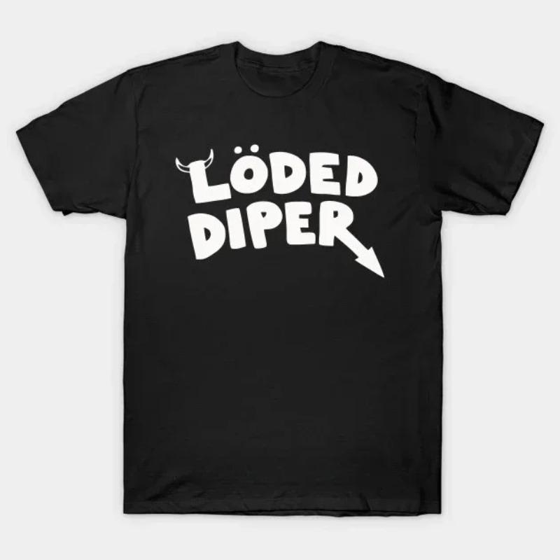 Funny Clothes LODED DIPER DIARY OF A WIMP KID Printed T-shirt Tops Women Summer Comfortable Unisex Street Fashion S разноцветный