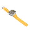 Men Mechanical Watch 30M Waterproof Dial Hollow Automatic Mechanical Wrist Watch with Silicone Strap Silver Yellow