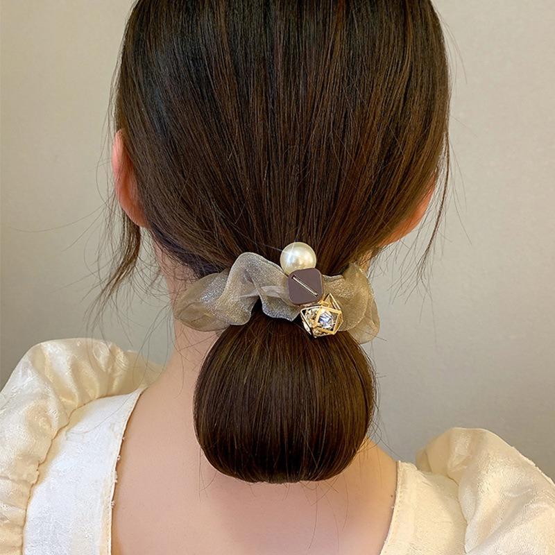 Korean Simple Mesh Scrunchies Women Girls Elastic Hair Rubber Bands Accessories Tie Hair Rope Headdress Headwear Ponytail Holder