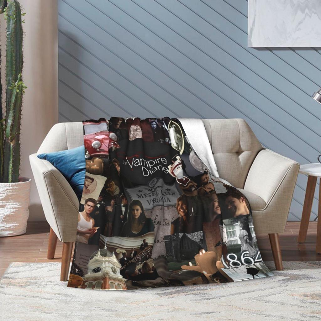 The Vampire Diaries Printed Blanket For Men Women Warm Cozy Fluffy Throw Blankets for Couch 50x60 Inches Multiple Sizes
