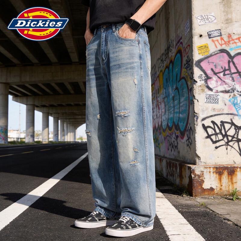 Мужские рваные прямые джинсы Dickies свободного кроя 29 синий