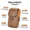With Strap Mobile Phone Pouch Double Layers Phone Belt Hanging Pouch Phone Belt Clip Bag  Men