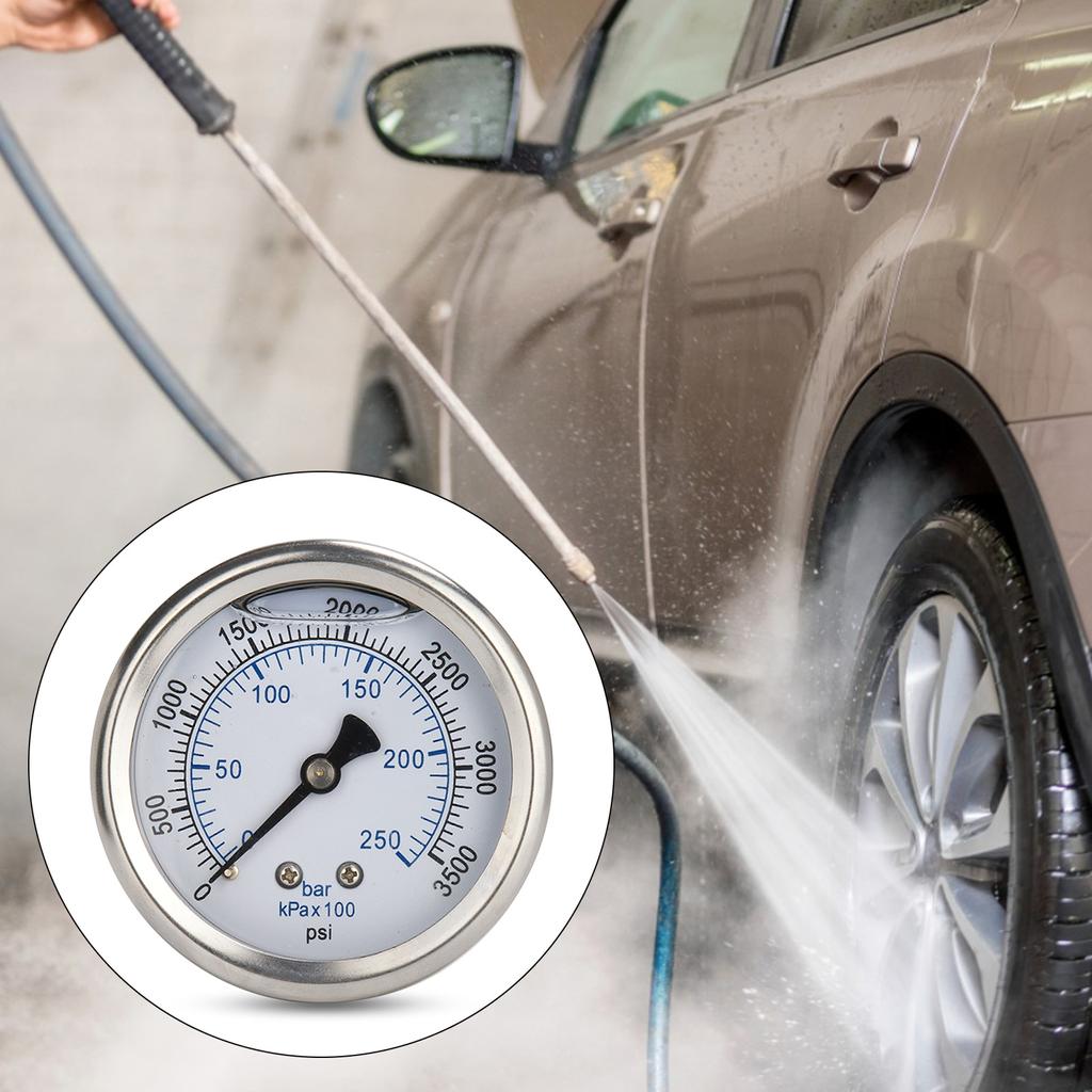 Industrial Grade Pressure Washer Gauges with Standard N14x1.5 Thread 3500psi Garden Tool Suitable for Car Washer Garden