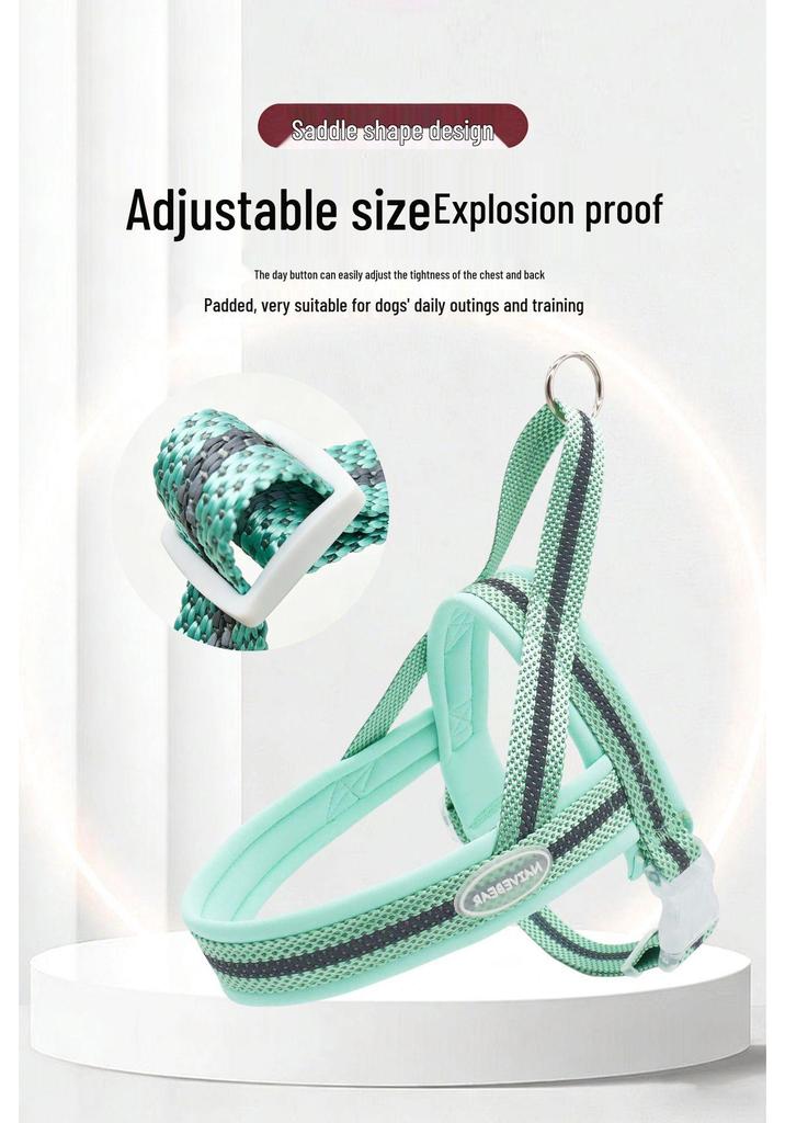 Saddle-Style Shock-Absorbing Dog Harness and Leash for Walking Bichon, Teddy, Corgi
