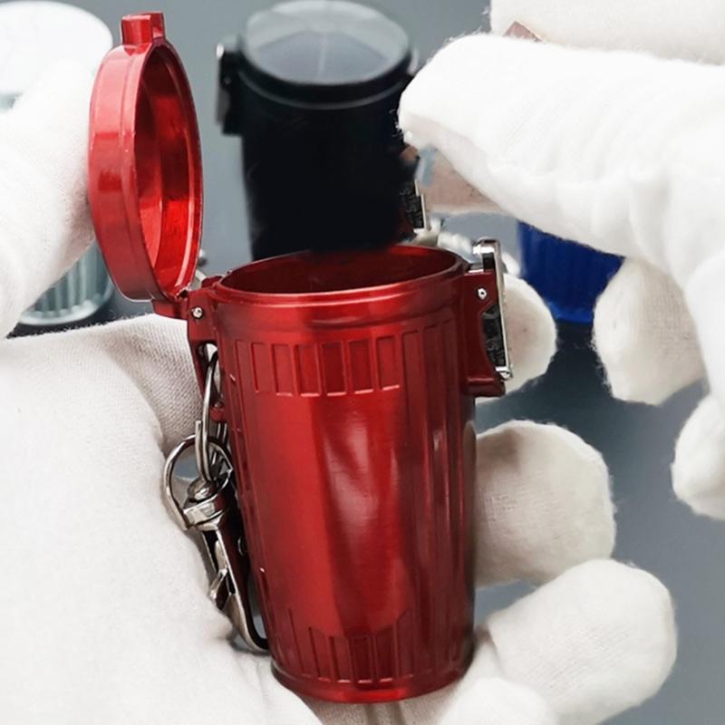 Windproof Portable Ashtray Metal Ashes Holder with Hanging Clasp For Car Travel Outdoor Activity Travel Essential