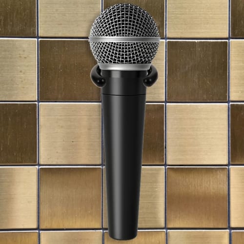 Imtrub Microphone Holder, Wall Mount Hook | Small Black Wall Hanger for Wired Microphones, Microphone Stand Cable Holder, Microphone Accessory, Wall C