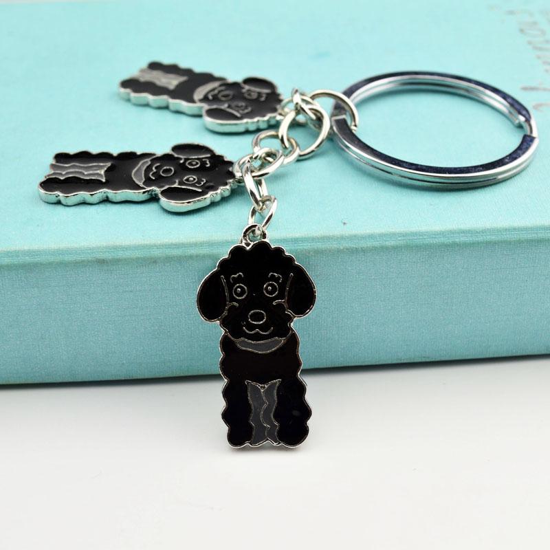NEW Metal Poodle Dog Key Chain Key Ring Bag Charm Man Car Key Holder New Enamel Keychain Jewelry Accessories For Women Gifts