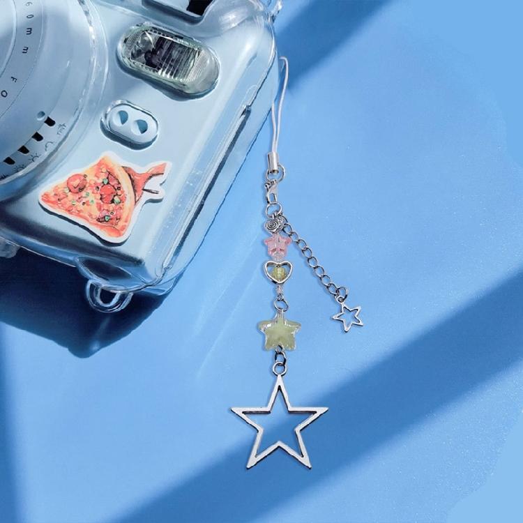 Stylish Star Beaded Phone Chain Alloy Material Star Keychain Bag Decoration