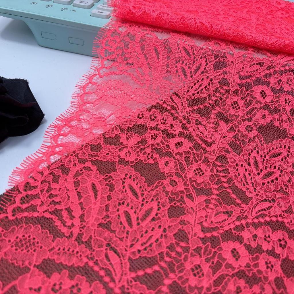 3m x 23cm French Chantilly Lace, Non-stretch Eyelash Lace Fabric for Sewing, Bra, Underwear, Lingerie, Dress, Garment, Crafting