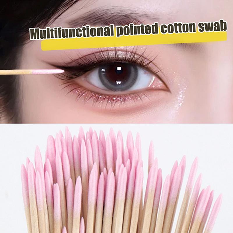 100Pcs Disposable Ultra-small Cotton Swab Brush Multipurpose Precision Double Tipped Sticks For Makeup Tattoo Eyebrow Supplies