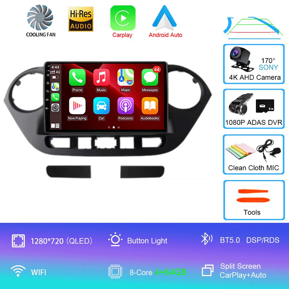 Car Radio Android 14 for Hyundai Grand I10 2013-2018 Multimedia Player 2Din GPS Navigation Carplay Stereo DVD Head Unit Speakers