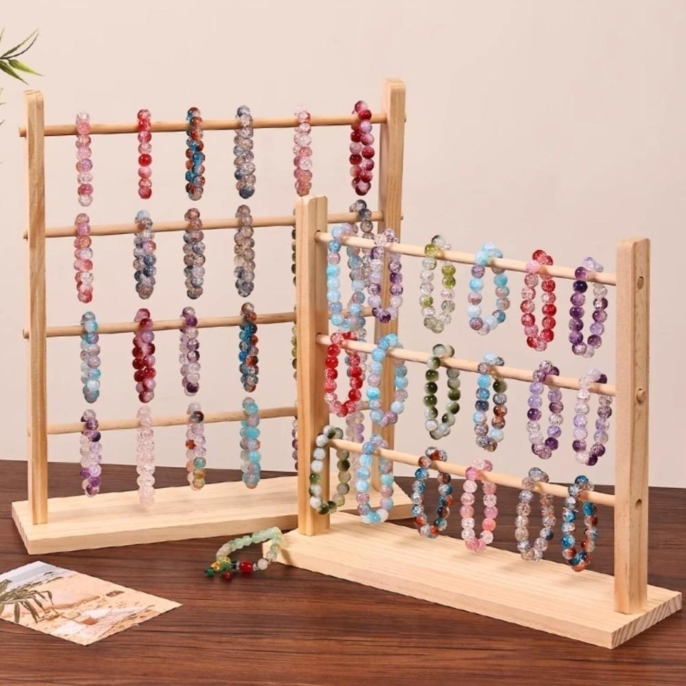 Storage Shelf Jewelry Display Stand Vintage Bracelet Frame Wooden Storage Rack  Accessories Storage