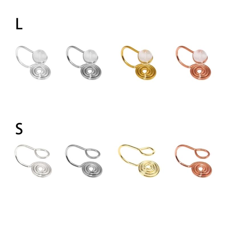 10 Pairs Hypoallergenic Clip-on Earrings Converter Round Flat Back Coil Earring Clip Converter for None Pierced Ears