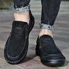 Fashion Spring Genuine Leather Men's Shoes Brand Autumn Plus Size Men's Casual Leather Shoes Outdoor Lace-Up Oxfords Men Flat Moccasins