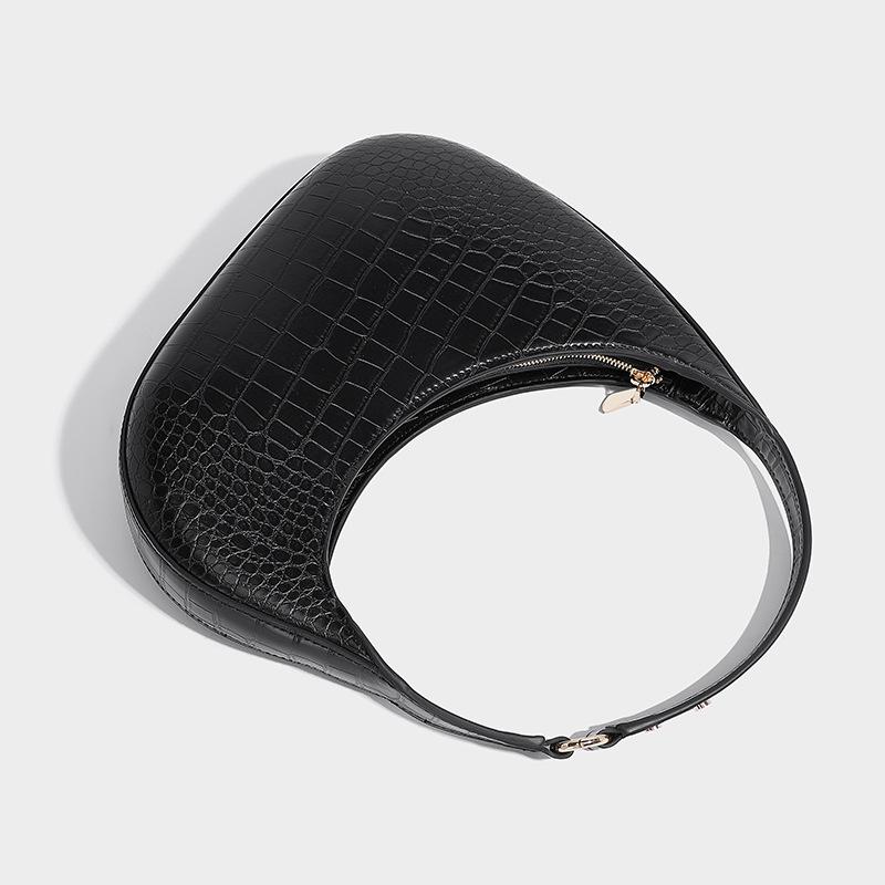 Fashion Autumn Winter New Niche Sailboat Design Single Shoulder Bag 2024 Trendy Versatile Commuter Crocodile Pattern Underarm Bag