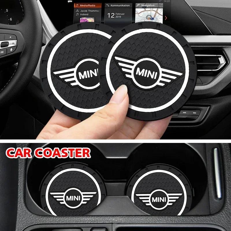 Bmw Mini Araç-Stil İçin PVC Araç Kaymaz Bardak Altlığı Mat Su Bardağı Pedleri Mini Cooper One S JCW R55 R56 R60 F55 F56 Countryman Aut İçin