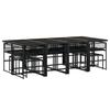 VidaXL Ensemble à manger de jardin 13 pcs coussins noir résine tressée, ensemble à manger d'extérieur, meuble à manger 3295030