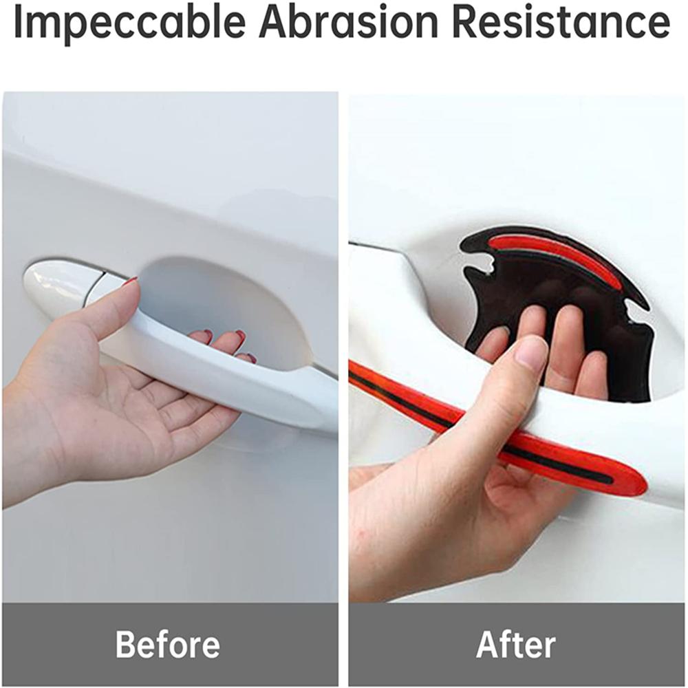 4 Pcs/Set Car Door Wrist Reflective Sticker Universal Car Door Wrist Scratch Protective Film Pad with Safety Reflective Strip