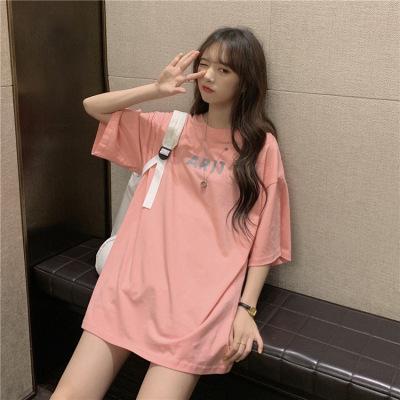 Summer Korean Version of the New Letter-printed Lower Clothes Missing Loose Harajuku Short-sleeved T-shirt Top Women's Ins