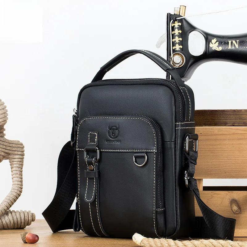 Pánská taška přes rameno z pravé kůže, odolná taška přes rameno, žádná bolest v rameni