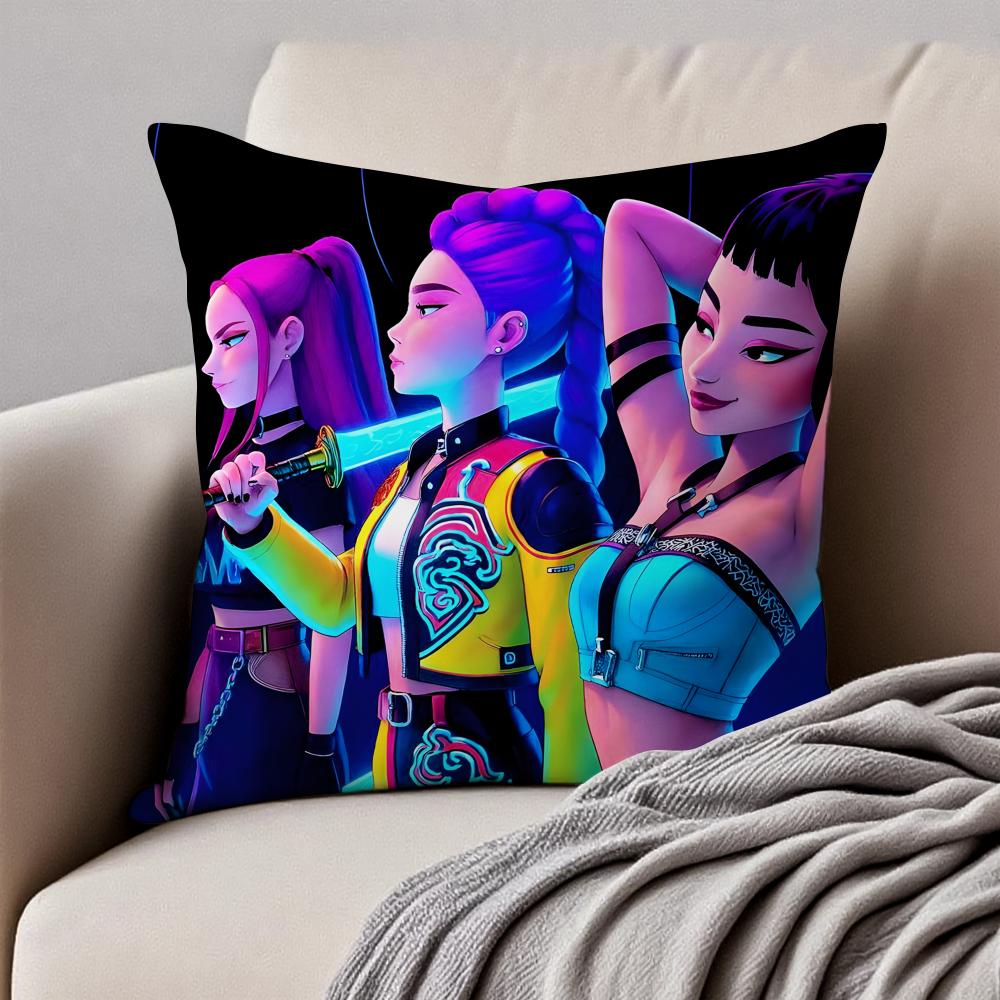Popular Virtual American Band HHUNTRX Cushion Cover Pillowcase Antidustmite Invisible Zipper Short Plush Sofa Cushion