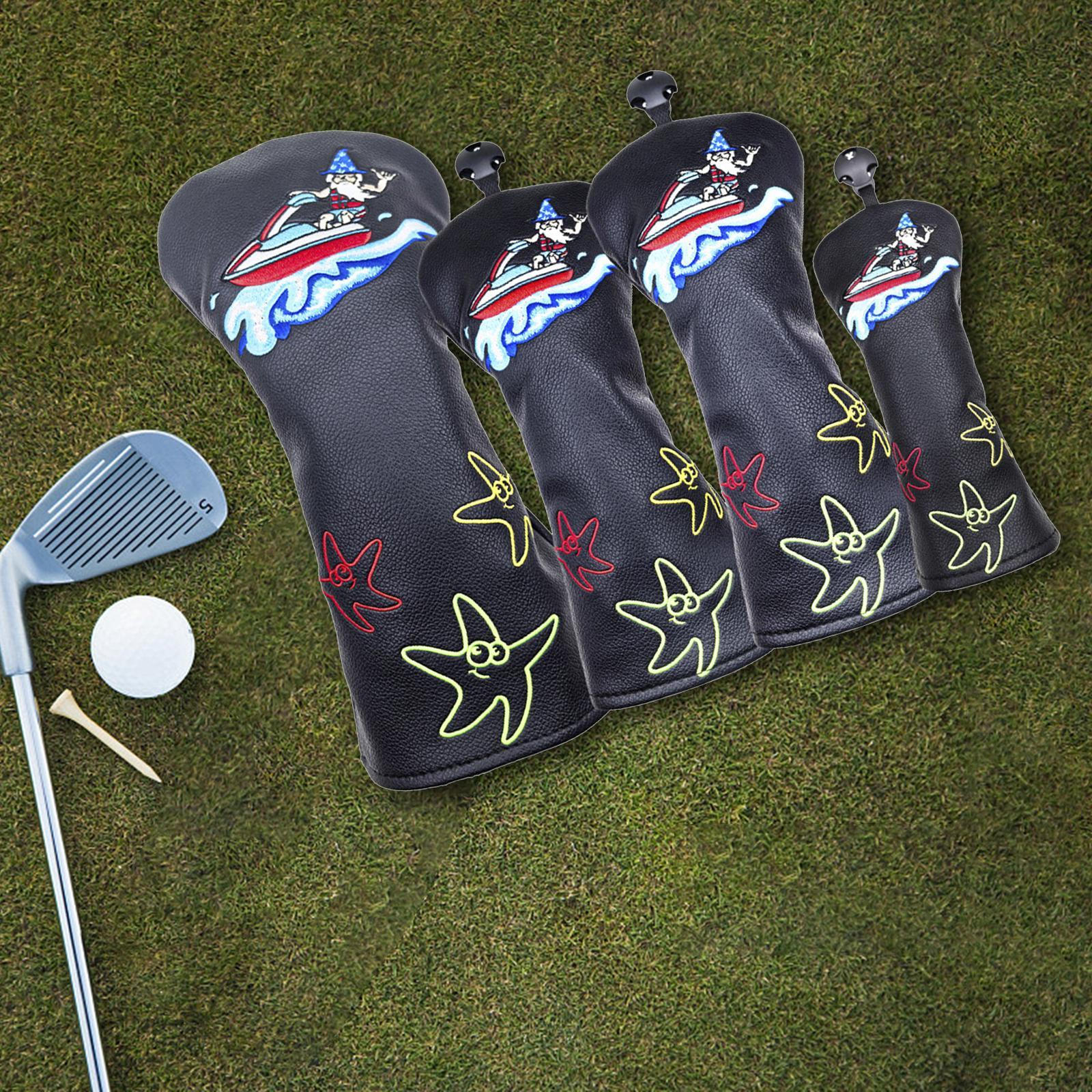 

4 шт. чехол для головы клюшки для гольфа деревянный чехол для головы креативные принадлежности протектор для чёрный