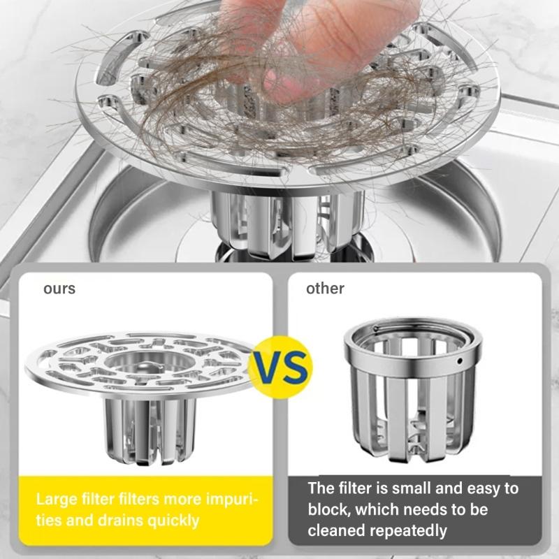 Self-Closing Floor Drain Round Shower Floor Drain Antiodor Drainer Shower Strainer Cover for Bathroom Enduring