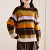 SOFSIL Women's Striped Round Neck Knit Sweater
