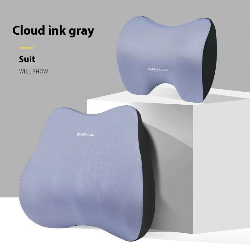 Car Headrest Pillow and Lumbar SupportMemory Foam Car Seat CushionNeck Pillow and Back Cushion for Car Seats