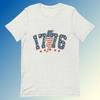 1776 Patriotic T-Shirt - Soft Cotton American Flag Design Comfortable Fit Lightweight Stretch