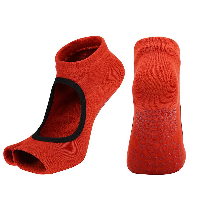 Non-Slip Split-Toe Yoga Socks for Women, Breathable Grip Pilates Dance Trampoline Aerobics Gym Anti-Skid Fitness Socks Footwear