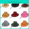 Retro Cowboy Hat For Men In Khaki Suede With Sun Protection For Outdoor Adventures Characters Included)