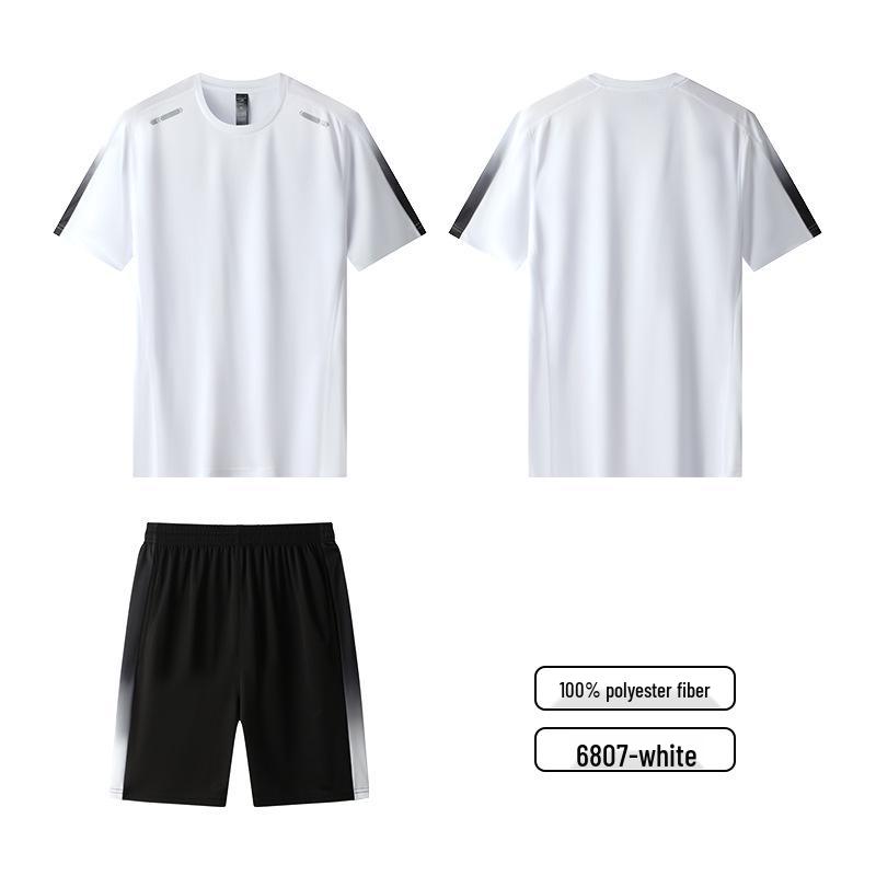 Men's Quick-Dry Short-Sleeve Sportswear Set for Summer Running and Fitness