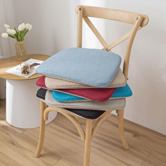 Cuscino in spugna memory foam con doppio design antiscivolo, spesso, staccabile, lavabile, a forma di zoccolo di cavallo, per sedia da ufficio, colore unito, per sala da pranzo