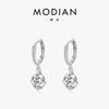 Sterling Geometric Stud Earrings Women Micro-Paved Crystal Rhinestone Minimalist Chic Fashion Jewelry