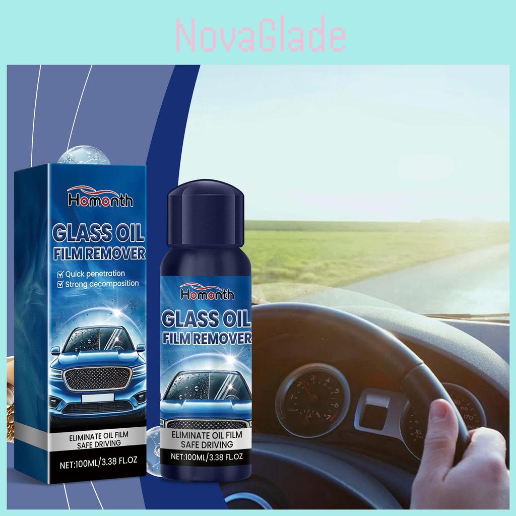 Homonth Glass Oil Film Cleaner For Car Windshields Effective Stain Remover And Crystal Clear Finish
