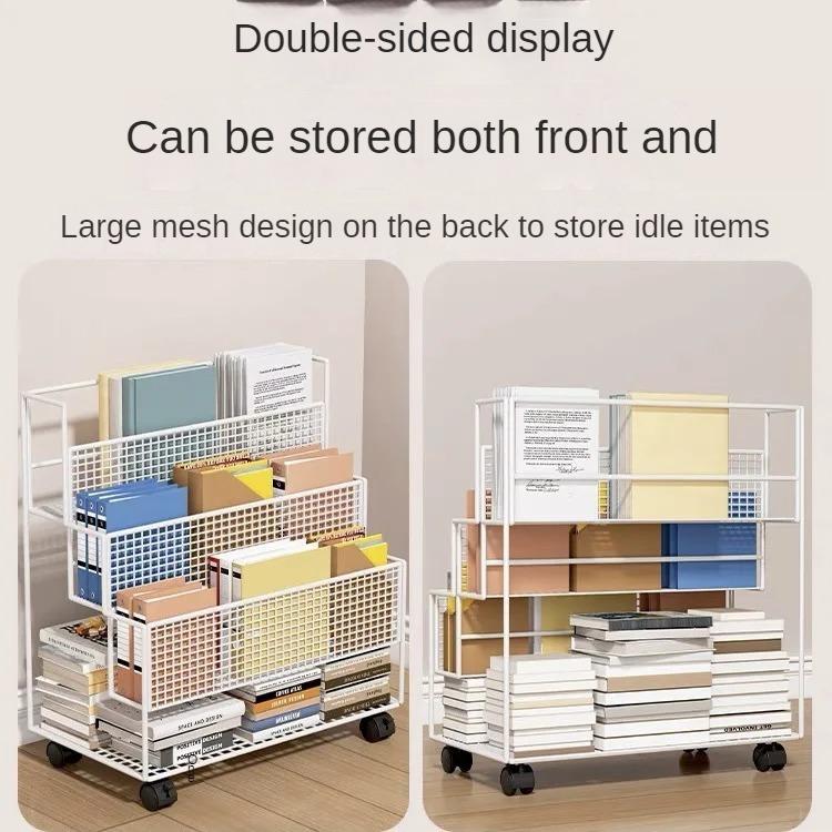 Carrello Porta Libri Mobile a più Strati con Ruote Carrello da Cucina Organizzatore per Bagno Scaffali Porta Snack per la Casa