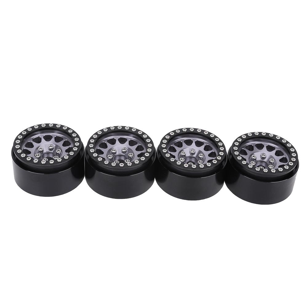 4Pcs 1:10 RC Crawler Car Metal Wheel Hub Car Tire Fit for Axial SCX10  SCX10II  90046
