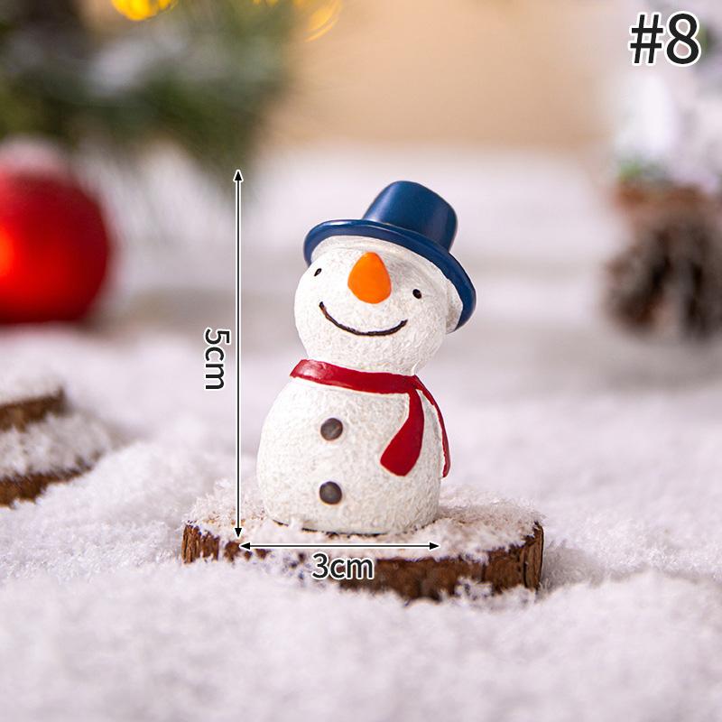 Miniature Santa Claus Elk Snowman Cute Animal Resin Micro Christmas Tree Ornaments Desktop Decoration Crafts Xmas Gifts