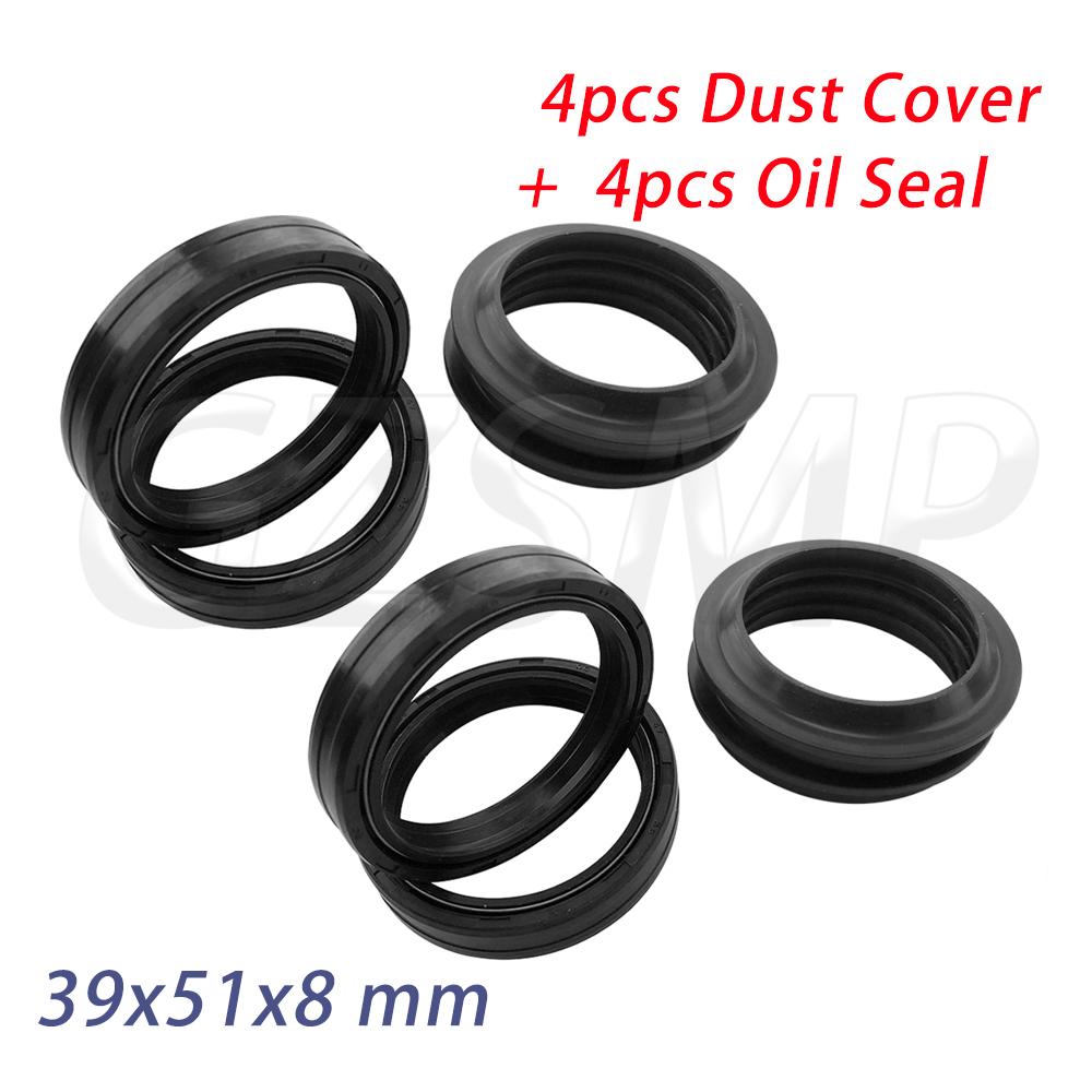 Front Fork Damper Oil Seal 39x51x8 Dust Cover Fit for Honda VT600C Shadow VLX1988-2007 CB700SC NV600 NV400C Steed