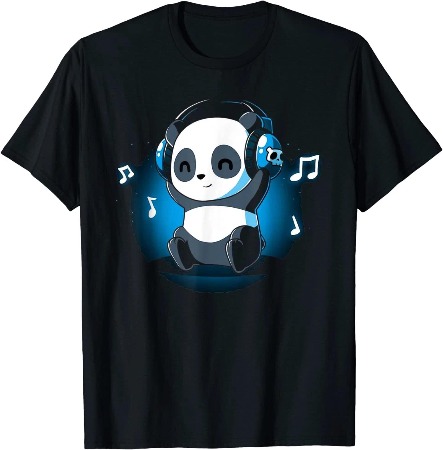 Cute Dj Panda Headphones, Panda Lovers T-Shirt XXXXL