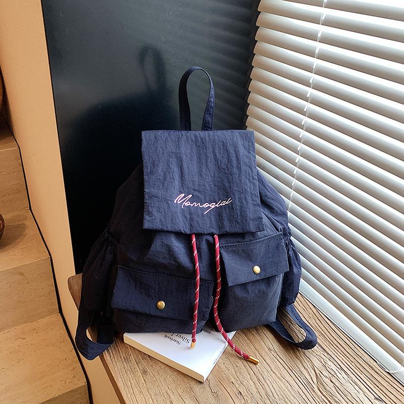 Casual multi-pocket backpack women's 2025 new large-capacity canvas short-distance travel backpack student school bag