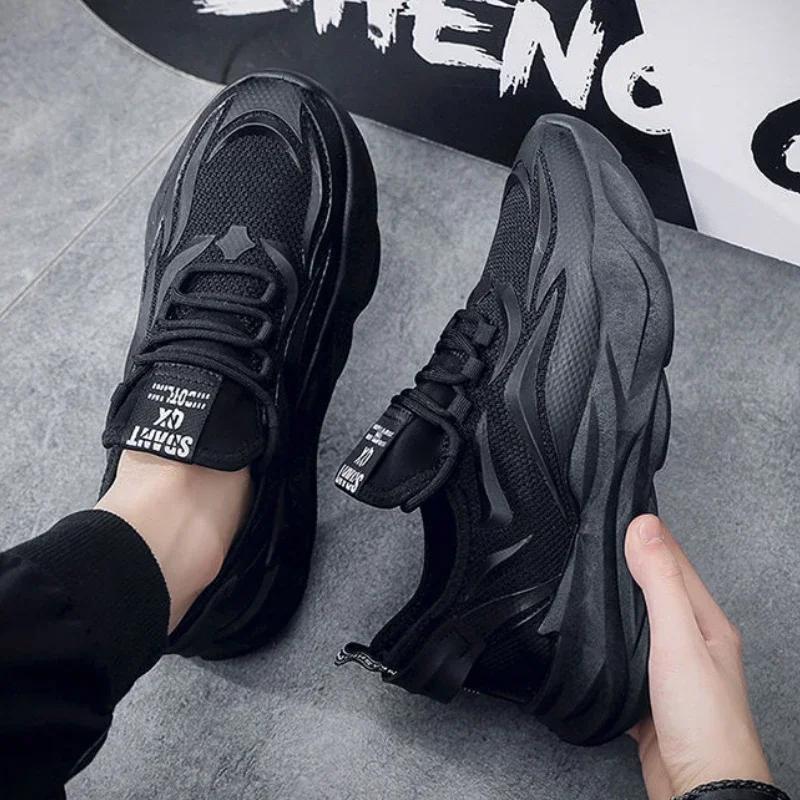 Fashion Men Mesh Breathable Casual Shoes Lac-up Soft Vulcanize Shoes Runing Sport Platform Fashion Walking Sneakers Zapatillas