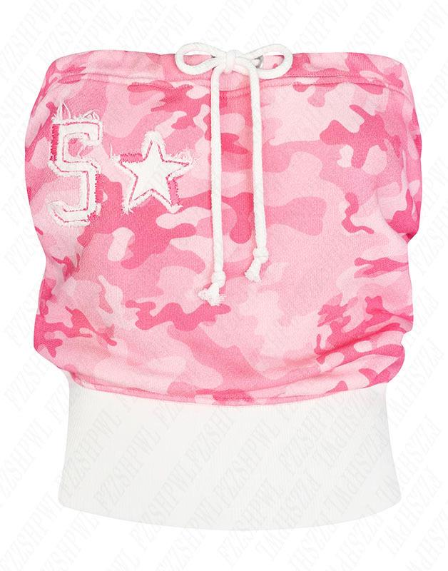 Y2K American Retro Camouflage Bandeau & Shorts Set