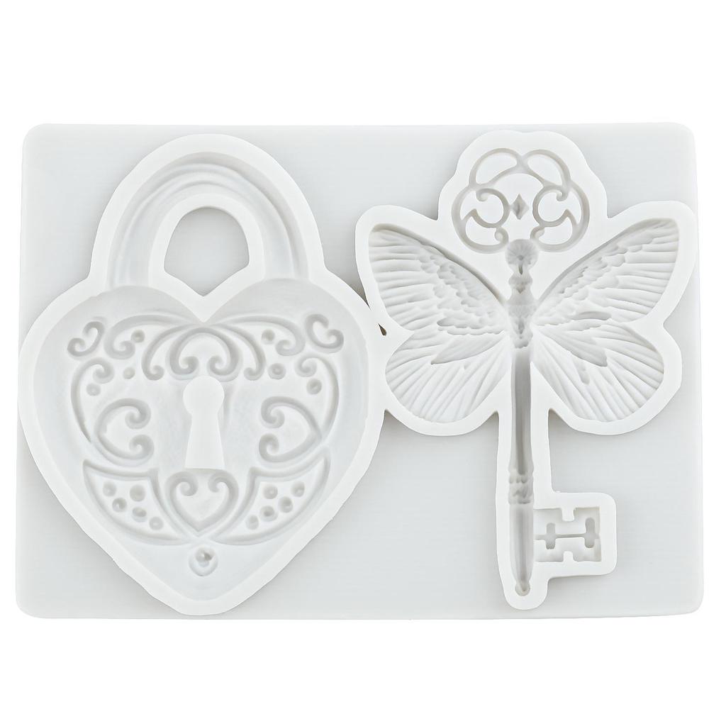 Vintage Key Silicone Molds Lock Keyhole Fondant Mold Cake Decorating Tools Cupcake Topper Candy Chocolate Gumpaste Mold