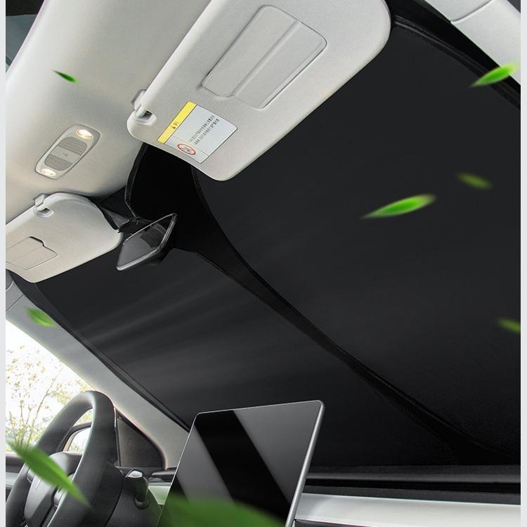 Osłona przeciwsłoneczna na przednią szybę Tesla Model Y/3: Izolacja cieplna i blokowanie światła