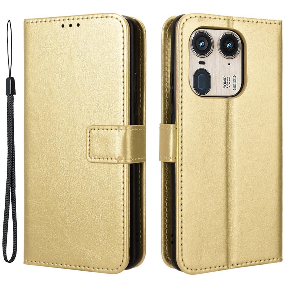 For Motorola Edge 50 Ultra 5G/Moto X50 Ultra 5G Case Folio Leather Crazy Horse Texture Phone Cover