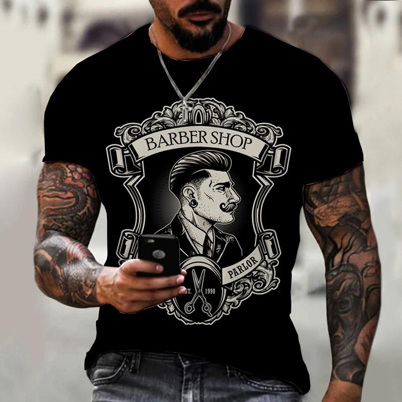 Street Men's T-shirt Hairdressing Pattern Casual Short Sleeve O Neck Fashion Hot Seller Funny 3D Printed Harajuku Hip Hop Shirt